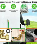 90 Degree Water Hose Elbow For RV And Garden: Brass Three Quarter Inch GHT Connector With Shut Off Valve, Lead-Free Inline Fitting For Tight Spaces, Prevents Kinks And Strain In City Water Hookups.