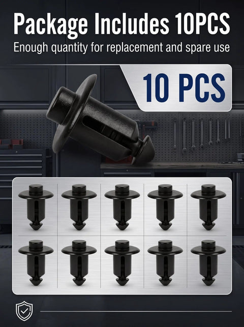 Tailgate Molding Rivet Retainer Clips 10 Pack Black For Ford Trucks F150 F250 F350 F450 2015 To 2024 Maverick 2022 To 2024 Ranger 1993 To 1997 Explorer Sport Trac 2007 To 2010 OE Style Replacement, 10 pcs