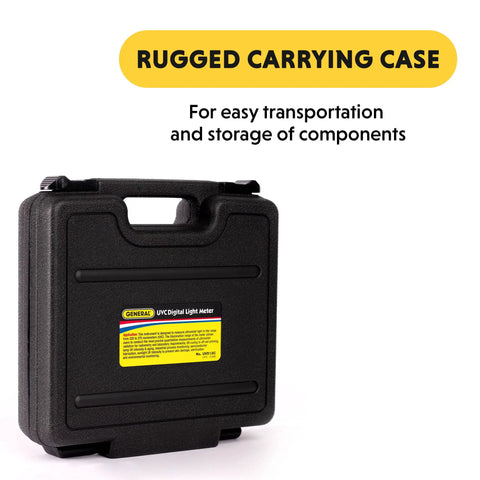 Rugged carrying case for Dual Range UV A B Meter For UVA UVB Light Intensity 280 To 400 Nm Backlit LCD Display Memory Function