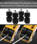 4 Pack Trailer Tailgate Lift Assist Rollers Kit For Two Sided Trailers Replacement Rollers With Pins Washers And Rings
