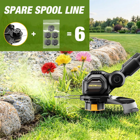 Cordless String Trimmer For Dewalt 20V Max Battery 12 Inch Electric Weed Wacker With Auto Line Feed No Gas Needed Battery Powered Grass Trimmer Includes 6 Spools Black Tool Only shown by garden