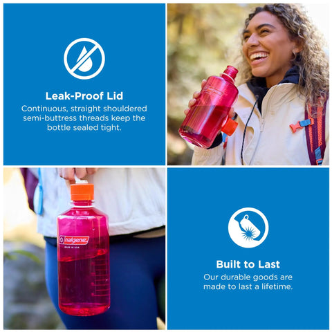 32 Ounce Narrow Mouth Water Bottle BPA Free Durable Leak Proof Lightweight For Hiking Gym Travel Amethyst Color used outdoors.