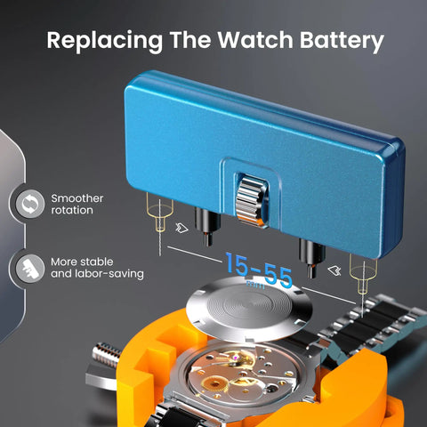 Comprehensive Pro Grade Watch Repair Kit For Battery Replacement And Link Removal Resizing Opening Case Back Remover Tool