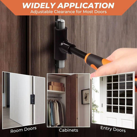 Door Hinge Gap Adjusting Tool Kit With Four Interchangeable Wrench Adapters, Heavy Duty Steel Hinge Wrenches With Rubber Grip for door alignment