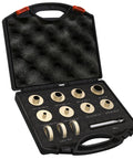 Premium Brass Router Template Guide Set 11 Pcs Fits Any Router Sub Base Like Porter Cable Style Pro Grade Bushing Guides with case.