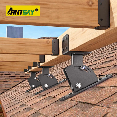 Adjustable Angle Pergola Brackets 3.5 By 3.5 Inch For Patio Cover 304 Stainless Steel Riser Bracket Kit Saddle Roof Support Anti Rust Design 3 Pack Built To Last Heavy Duty Outdoor Shade