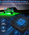 Curved RGBW LED Rock Lights Kit With 12 Pods Underglow Multicolor Neon Lighting Wiring Switch Bluetooth Controller And App Control For Off Road Rigs Trucks SUVs enhancing off-road vehicle glow