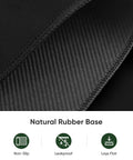 Close-up of Large Gaming Mouse Pad With Non Slip Rubber Base And Edge Stitching, showing natural rubber texture and stitching detail.