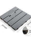22 Pcs Wood Plastic Composite Patio Deck Tiles 12x12 Interlocking Flooring For Indoor And Outdoor Use With Easy Snap In Setup Water