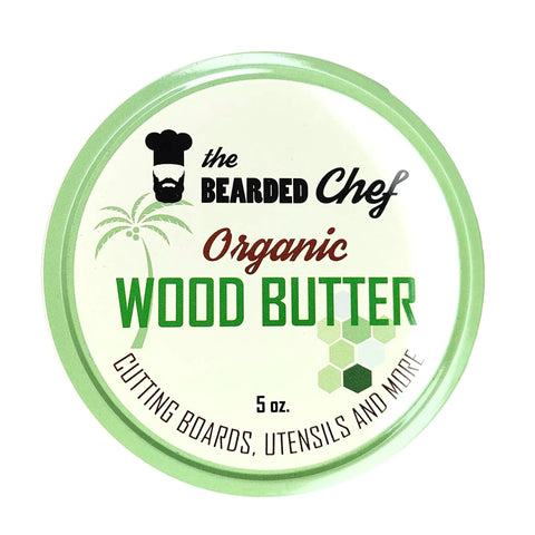 Kick Back With Premium Organic Wood Butter 5oz Game Changer Conditioner Cream Featuring Pure Beeswax and Coconut Oil for Cutting Boards Food Safe Finish to Keep Your Gear Looking Fresh Veteran Owned Crafted Right Here in USA, container top view