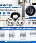 Slap On This Heavy Duty Washer Tub Bearing Seal Kit To Stop Grinding Groans And Drum Leaks Fast Your Machine Will Run Like New For Smooth Quiet Laundry Days Ahead, showcasing high-quality bearings for Samsung washers.