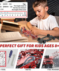 Child assembling Hands On Model Car Building Kit For Kids 8 To 12 With 287 Metal Parts Nuts Bolts And Tools STEM Vehicle Assembly
