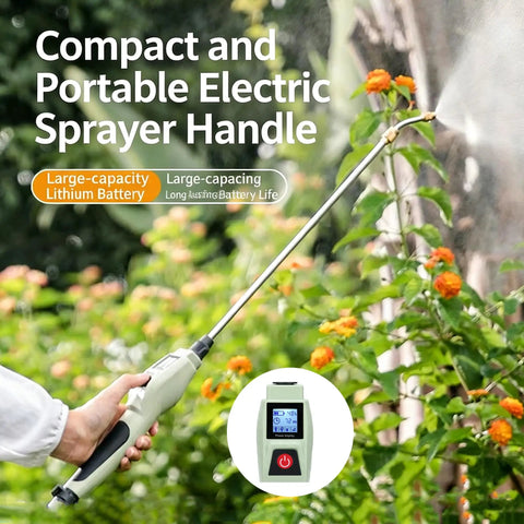 Rechargeable Garden Sprayer Wand With 2000mAh Battery, Up To 5 Hours Of Nonstop Spraying shown spraying flowers