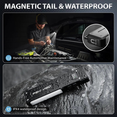 Ultra Slim Flat EDC Flashlight Rechargeable 1800 Lumen Pocket Light With 365nm UV And RGB Modes Magnetic Base on wet surface