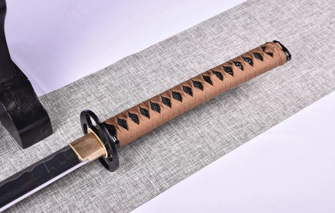 Handle of Handmade Aluminum Steel Katana Full Tang Blunt Blade For Safe Practice Iaido Bushido Samurai Sword Training
