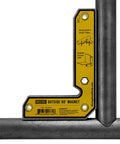 90 Degree Magnetic Welding Square with inside and outside magnets fixed angle fixturing tool for sheet metal pipes and angles, 6 inch length