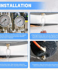 Installation guide showing use of One Quarter Inch Air Tank Drain Valve Plug With Sixty Inch Cable For Air Compressors And Semi Trucks, Easy Pull Cable Style Drain Replacement To Replace Petcock, Two Pack.