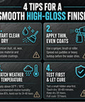 4 tips for applying Fresh High Gloss Wet Look Stone Sealer For Pavers And Concrete Tough Color Brightening Formula, including cleaning and drying.