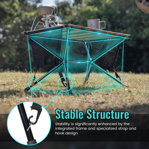Ultralight Foldable Camping Table With Quick Setup, Sturdy And Stable Build Weighing Only 2.4 Lbs, outdoor setting