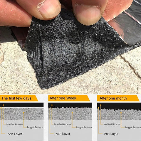 Self Adhesive Roofing Felt Roll Waterproof Underlayment Tape Aluminum Foil Backed demonstrating flexibility and adhesion on surface.