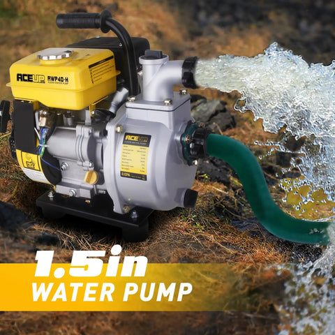 Gas Powered Water Pump 1.5 Inch With Hose 79 GPM 2.1 HP 79.8cc Engine Lightweight EPA Certified Portable Transfer Pump