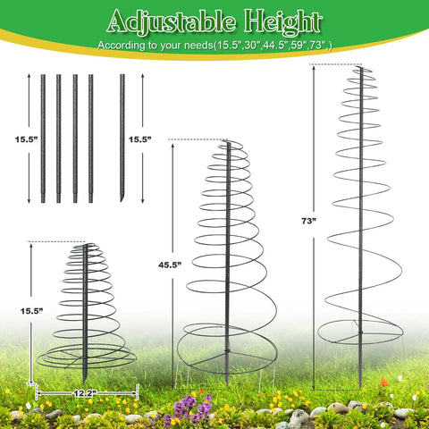 Adjustable height feature of Outdoor Metal Trellis For Climbing Plants Beefy Heavy Duty Rustproof Garden Trellis 60 Inch Tall