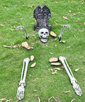 Graveyard Groundbreaker Skeleton Set With Realistic Skull And Arm Stakes For Outdoor Halloween Yard Decor Spooky Lawn Display