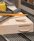 Beech Wood Joiner Biscuits 45x16x3.8mm Pack Of 50 For Woodworking Joinery And Pros And DIYers on a workbench with tools