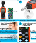 PT6708 Sound Level Meter Digital Decibel Reader 30 To 130 dB Range With Large LCD Screen and feature details