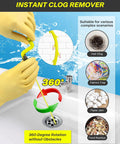 35 Inch Drain Clog Remover Kit With No Fuss Rotating Handle 7 Pack Hair Clog Remover Plumbing Snakes, 360° rotation in sink drain