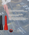 Pro Grade 49 Inch Silicone Multimeter Lead Kit With Gold Plated Probes, Alligator Clips And 0.8mm Back Probe Needles, CAT III 1000V 20A.