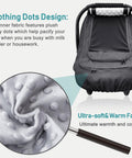 Waterproof Baby Car Seat Cover For Winter And Rain, Windproof Infant Canopy with minky dot lining detail, black