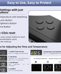 Indoor Air Quality Monitor For Home With CO2 Detector And PM Sensors, button controls for settings adjustment