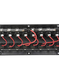 Back view of LED 12V 8 Switch Boat Distribution Panel Pre Wired And Panel Mounted With Illuminated Rocker Switches For No Fuss One Stop Marine Power Hub