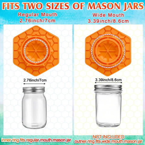 8 Pack Silicone Bee Feeder for Mason Jars Watering Station Beekeeping Drinking Equipment with Glass Jars, dual size compatibility