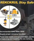 Pro Grade CNC Spoilboard Surfacing Router Bit With One Quarter Inch Shank And One Inch Cutting Diameter Three Wing Carbide For Slab Flattening Planing And Slotting In Hardwood MDF Plywood And Acrylic Built Tough safety guidelines image.