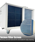 Heavy Duty Industrial Air Conditioner 61000 Btu Hour Cooling with removable thick filter screen for dust prevention.