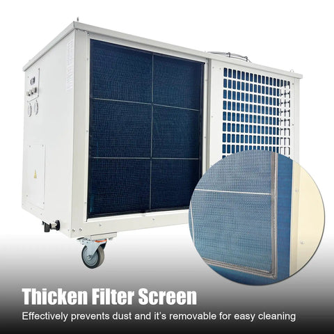 Heavy Duty Industrial Air Conditioner 61000 Btu Hour Cooling with removable thick filter screen for dust prevention.