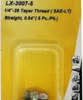 Gold Silver One Quarter Inch Twenty Eight Taper Thread Straight Grease Fitting 0.54 Inch Long Pack Of Five For Cars Trucks And Industrial Equipment Ball Check Head Heavy Duty Durable SAE LT