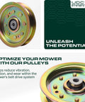 Beefy Replacement Idler Pulley For Lawn Tractors With 42 To 54 Inch Decks, Fits 956-04129, steel material close-up view