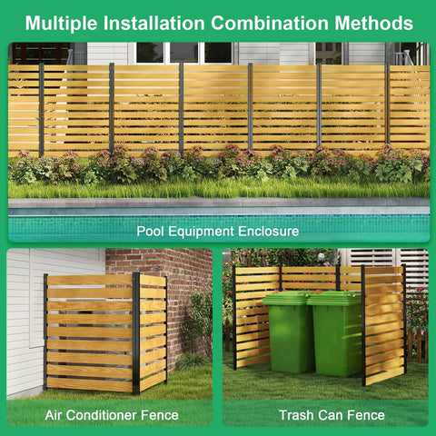 No Dig Wood Privacy Screen Fence Panel For Backyard 38 Inch Wide By 60 Inch High One Panel Air Conditioner Fence Garden Privacy