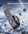 High-quality black roller for 52 inch Bifold Barn Door Hardware Track Kit, showcasing durability and smooth operation in icy landscape background.