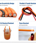 Heavy Duty Ev Charging Cable 32 Ft 2 Awg High Voltage Xlpe Insulated EVSE Charge Cord For 1500 Vdc shown with flexible, flame retardant design.