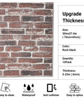 10 Pack Dope 3D Faux Stone Wall Panels Peel And Stick Rust Red Brown Brick Foam Wallpaper for living room and bedroom