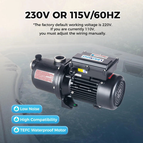 Dual voltage spa massage pump 1.5HP for Marquis Spa, low noise, OEM compatible, 230V or 115V, model Relaax205-ES