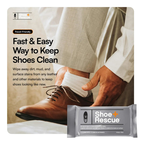 All Natural Shoe Cleaning Wipes For Leather And Suede Shoes And Boots, Fast Dirt And Stain Removal, easy on hands.