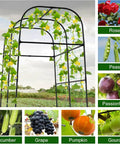 Heavy Duty 7.3Ft Cucumber Trellis For Raised Bed Garden Arch With Net Rustproof Steel Plant Support For Climbing Veggies and Flowers