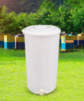 Two-Frame Manual Honey Extractor for Beekeeping, Durable Plastic Centrifuge Tool, White, Easy Grip S-Shaped Handle, Ideal for Home or Store Honey Harvesting, 15.75 by 28.35 Inches, front view