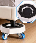 Heavy Duty Furniture Sliders And Moving Dollies With Wheels 4 Pack Designed For Easy Room Moves with blue rubber wheels.