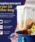 Heavy Duty Micro Mesh Fryer Oil Filter Bag For Commercial Kitchens Keeps Cooking Oil Clean And Crisp Extra Fine Strainer fits 16 qt